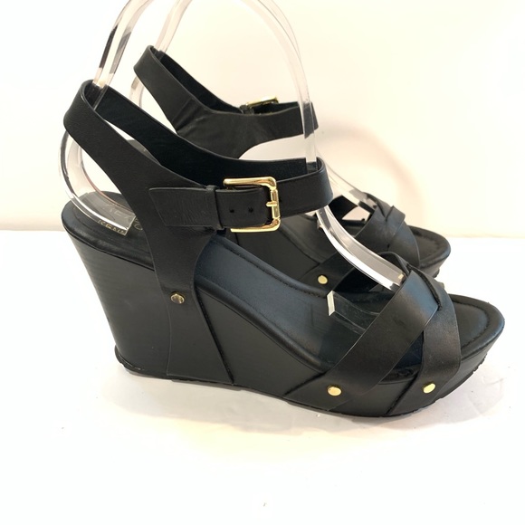 Kenneth Cole Reaction Shoes - Kenneth Cole Black smash Leather Platform Sandals